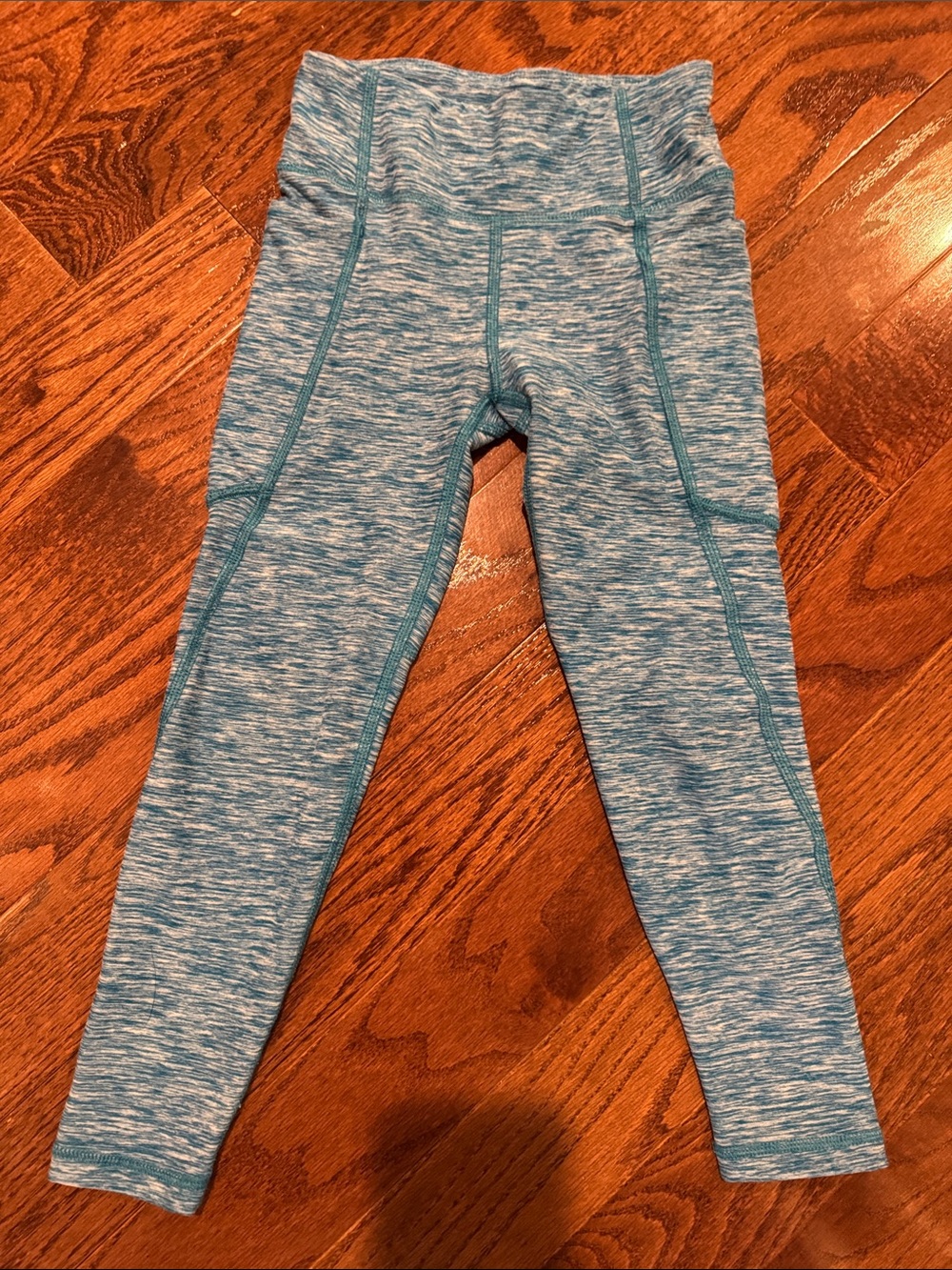Like new! Hanna Andersson Girls  Teal Marled Active Leggings w/ Pockets Sz 6/7